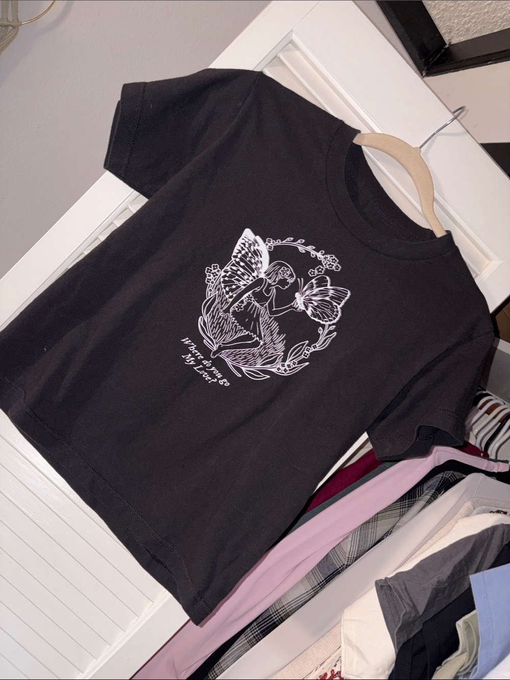 J. Galt Black Graphic Butterfly Tee - Women's Top